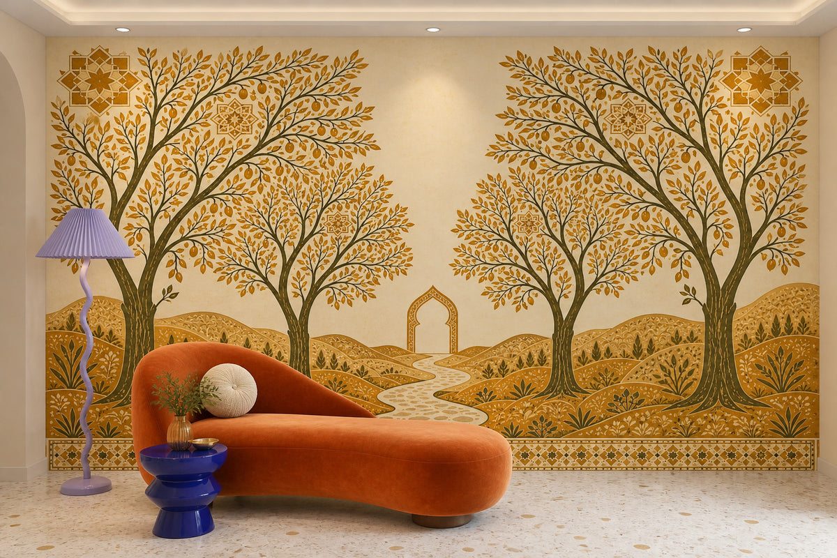 Ivory Ochre Wallpaper Mural product view