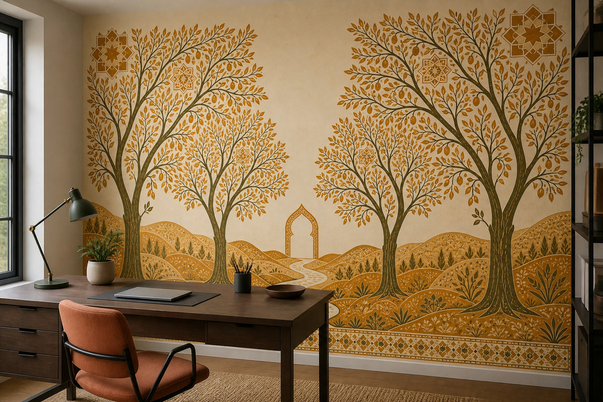 Ivory Ochre Wallpaper Mural product view