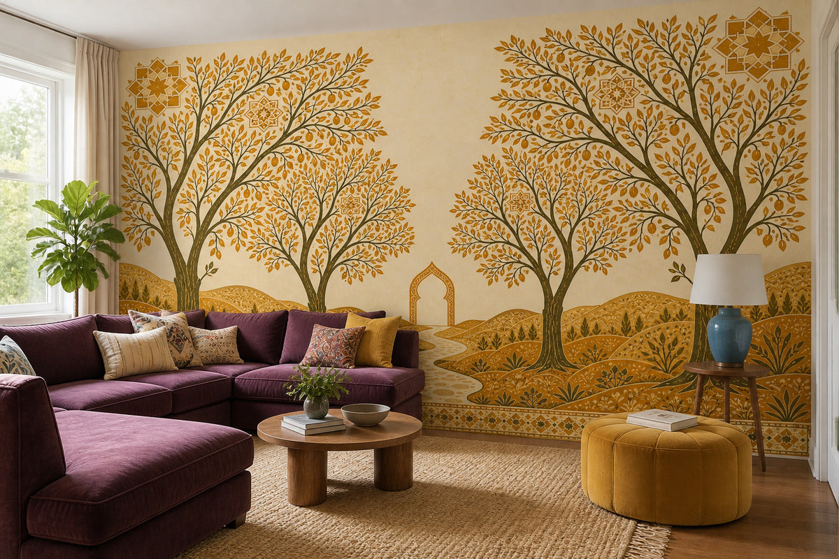 Ivory Ochre Wallpaper Mural product view