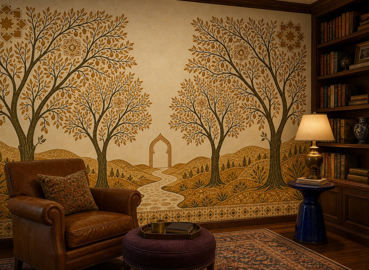 Ivory Ochre Wallpaper Mural product view