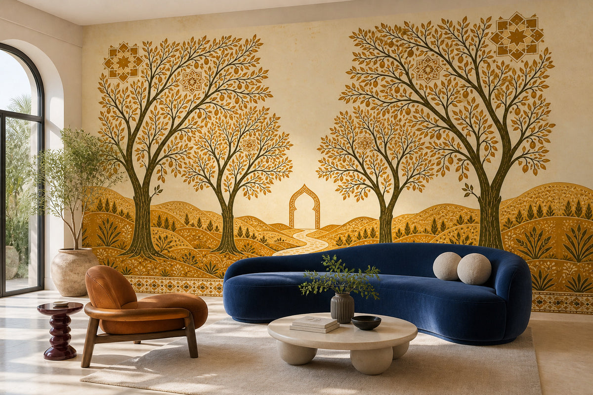Ivory Ochre Wallpaper Mural product view