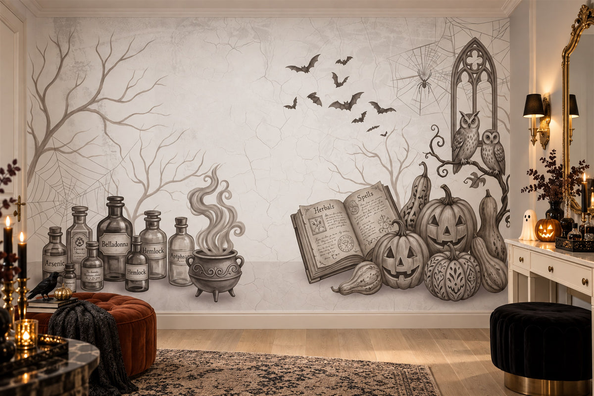 ivory potions vanity custom peel and stick removable non woven vinyl wallpaper mural