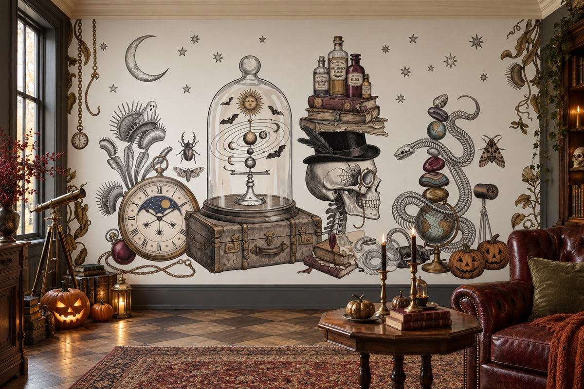 ivory skulls custom peel and stick wallpaper mural study removable non woven vinyl
