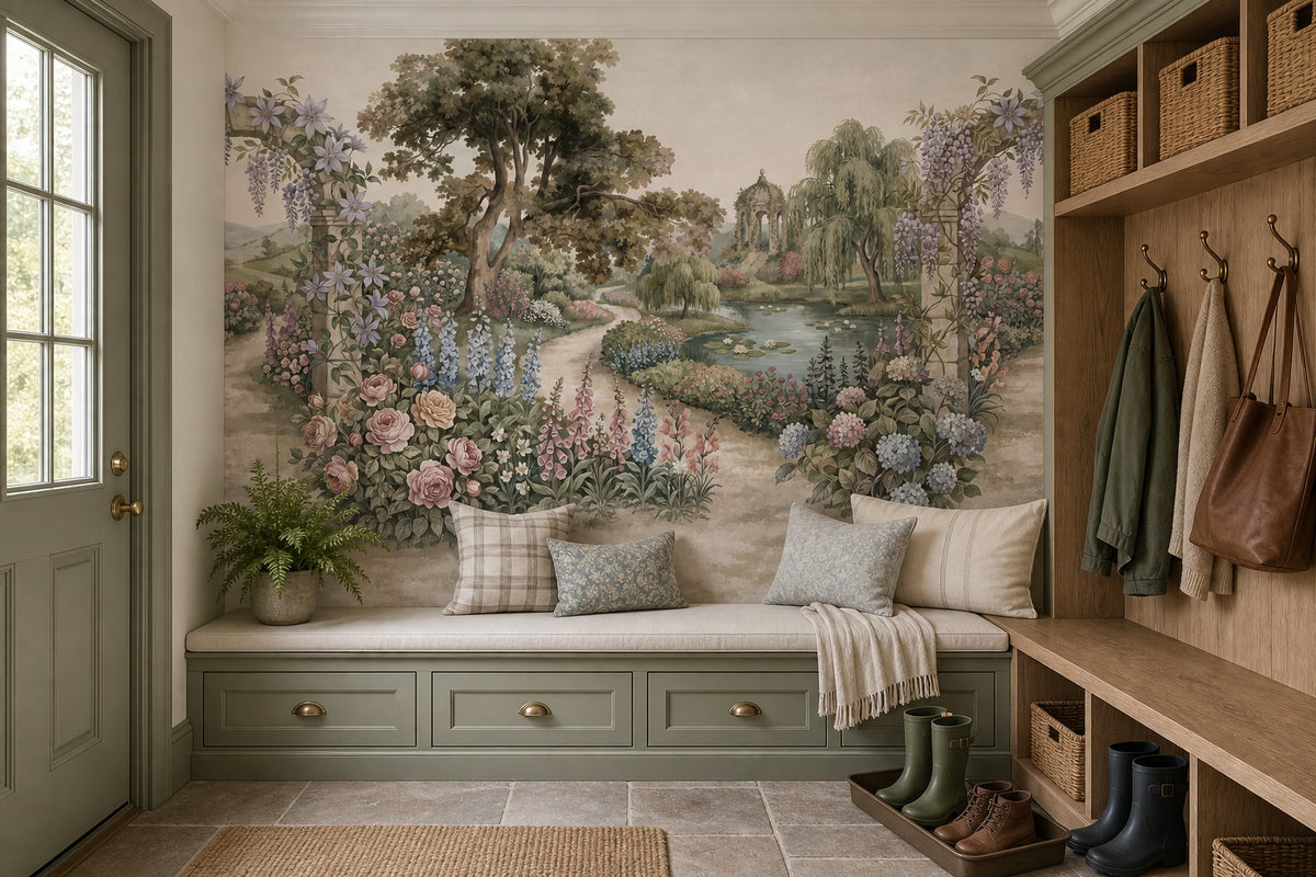 ivory vintage jungle wallpaper mudroom custom self adhesive non woven vinyl removable