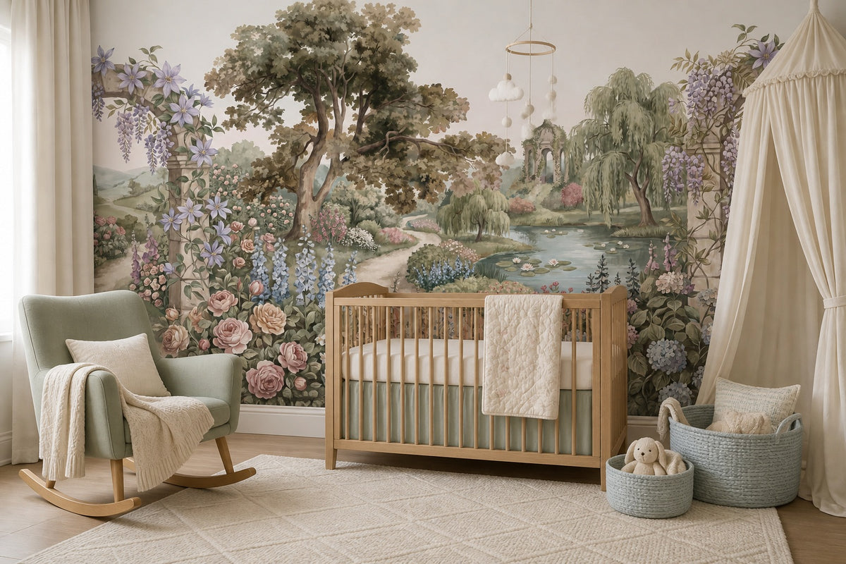 ivory vintage jungle wallpaper nursery custom peel and stick non woven vinyl removable