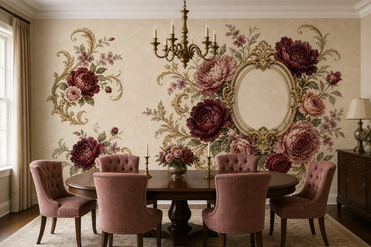 Ivory Baroque Bar Wallpaper Mural product view