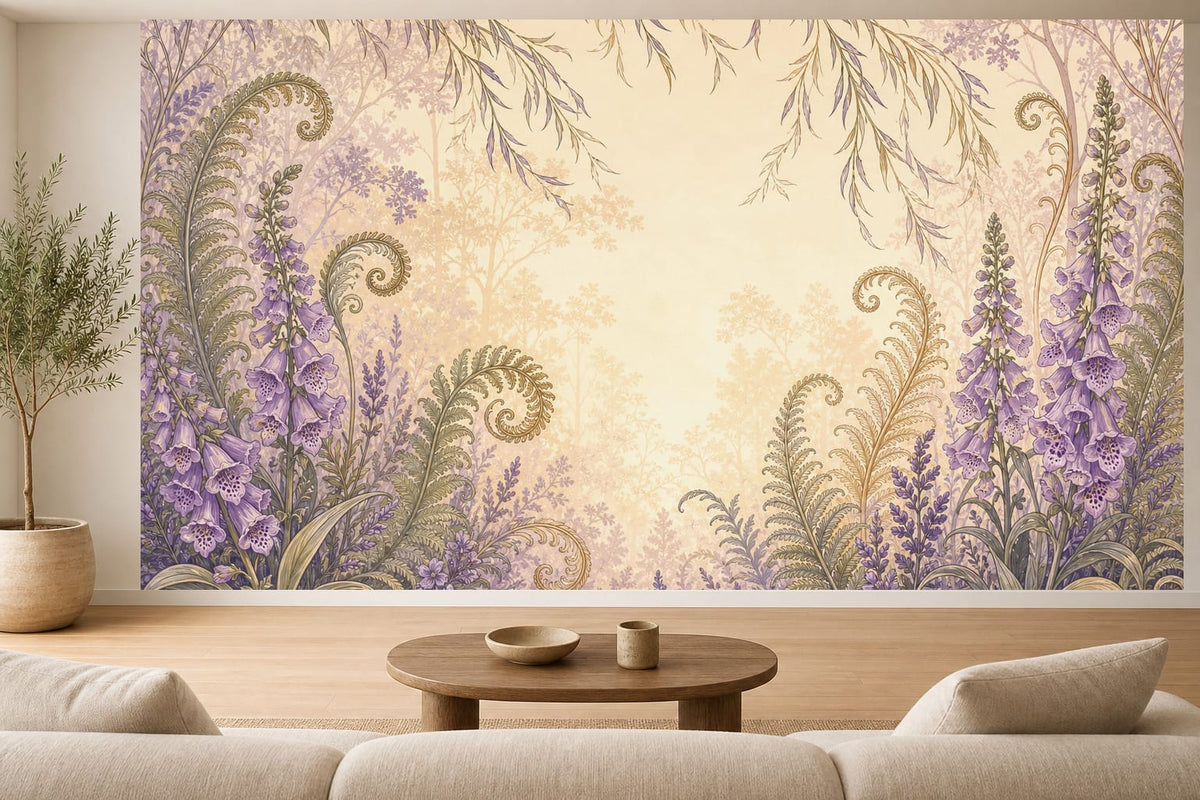Lavender Fern Wallpaper Mural product view