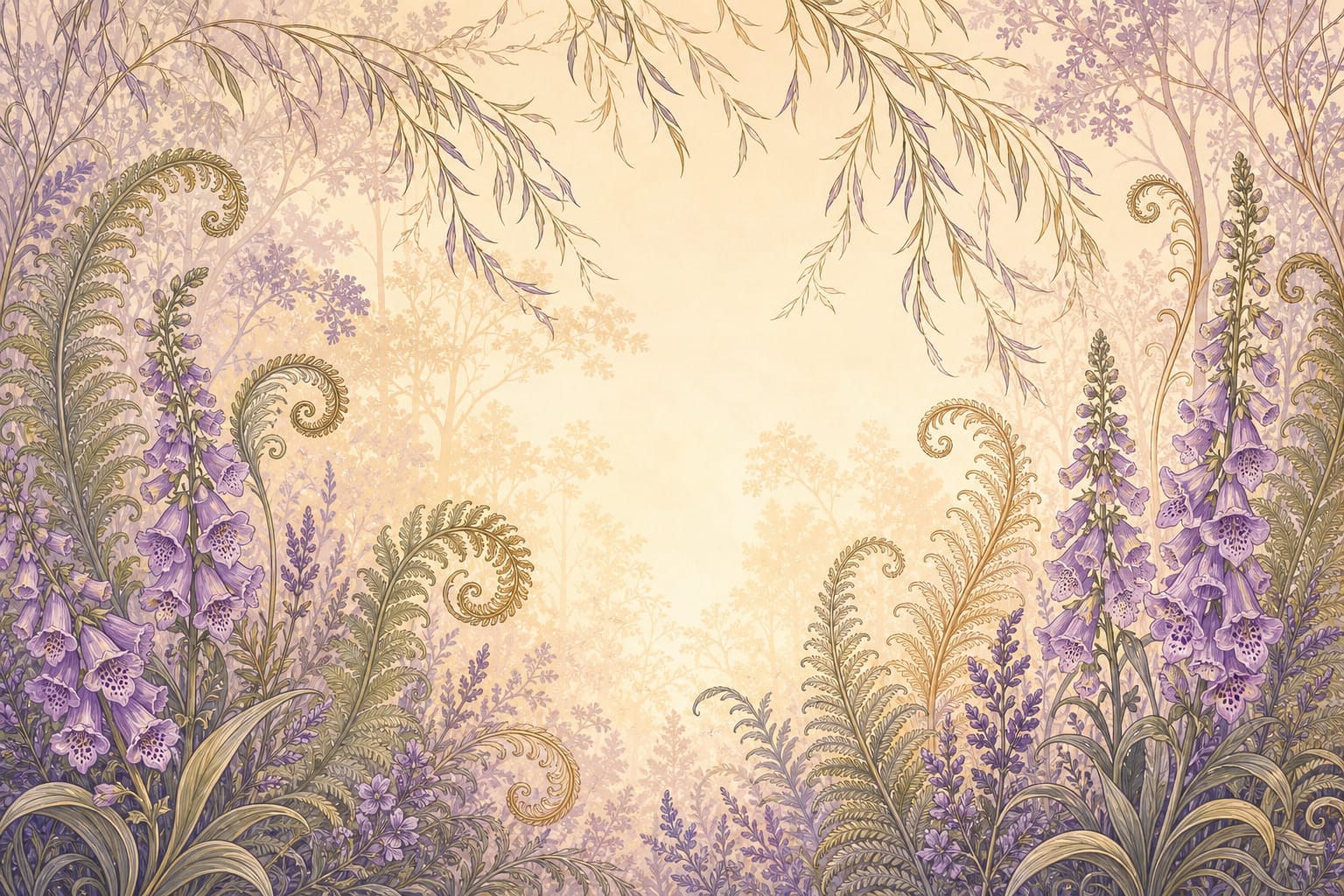 Lavender Fern Wallpaper Mural