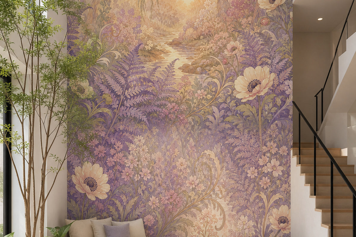 Lilac Fern Wallpaper Mural product view