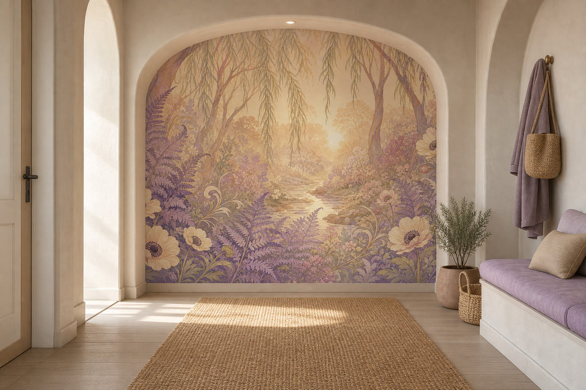 Lilac Fern Wallpaper Mural product view