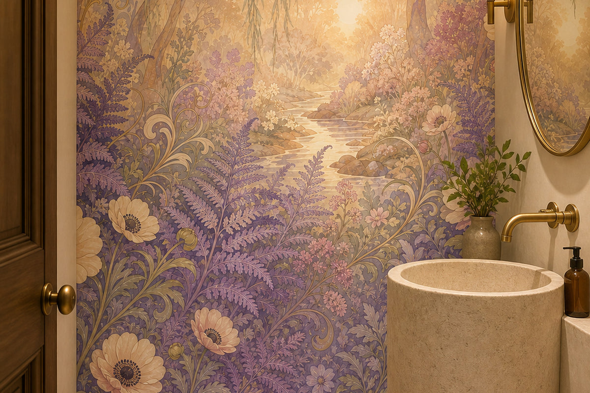Lilac Fern Wallpaper Mural product view