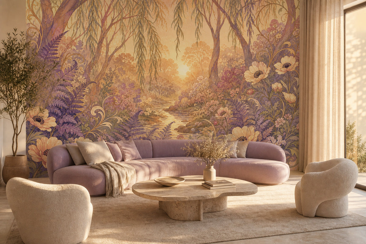 Lilac Fern Wallpaper Mural product view