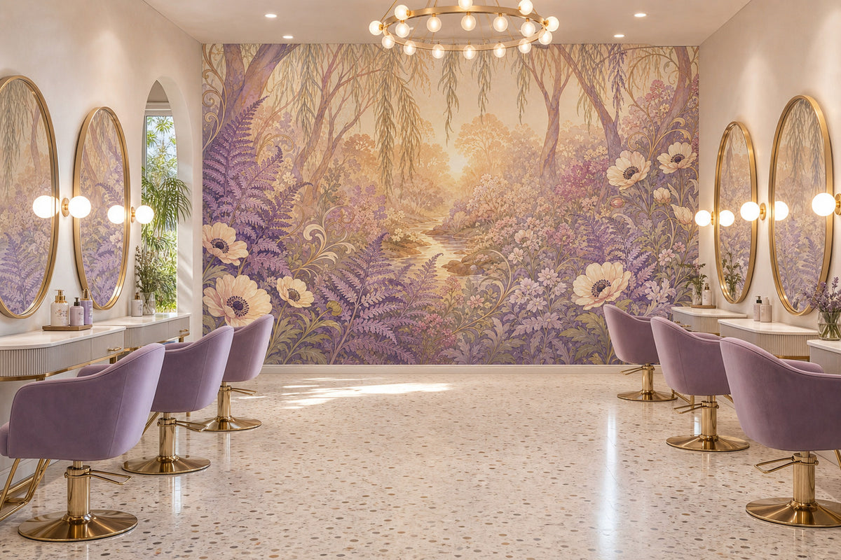 Lilac Fern Wallpaper Mural product view