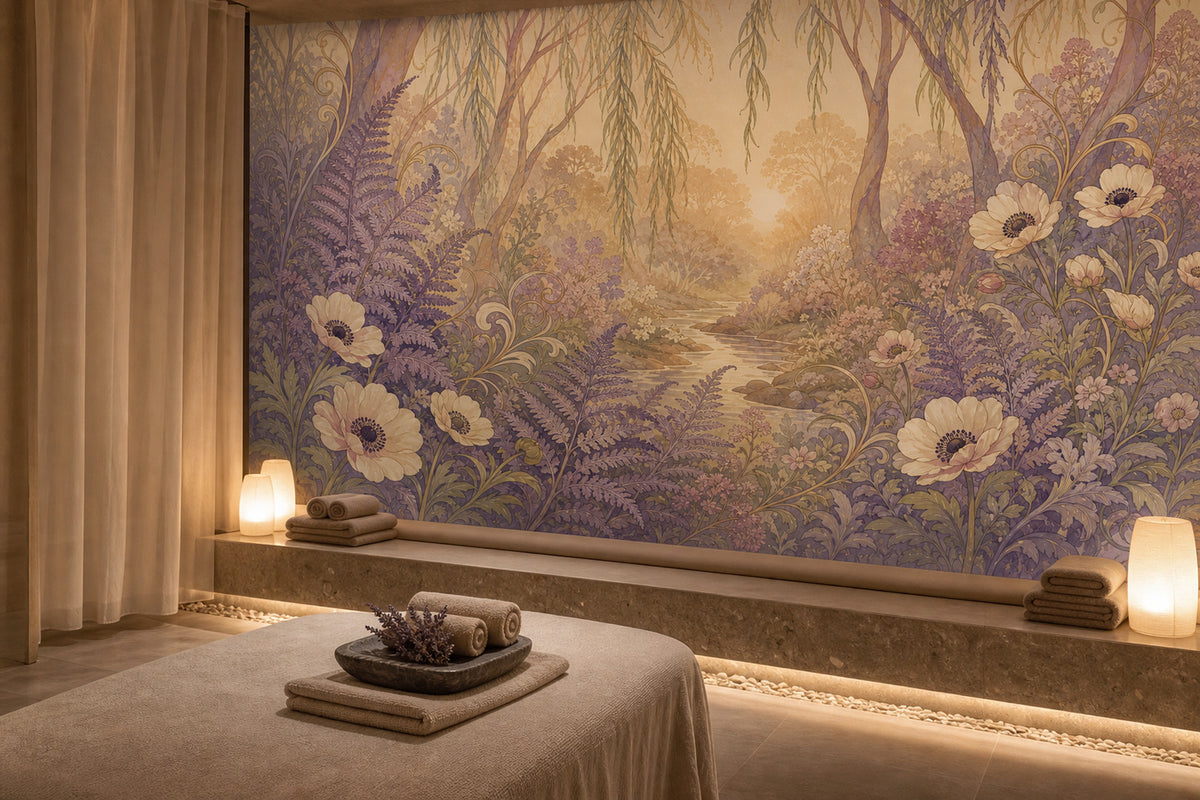 Lilac Fern Wallpaper Mural product view