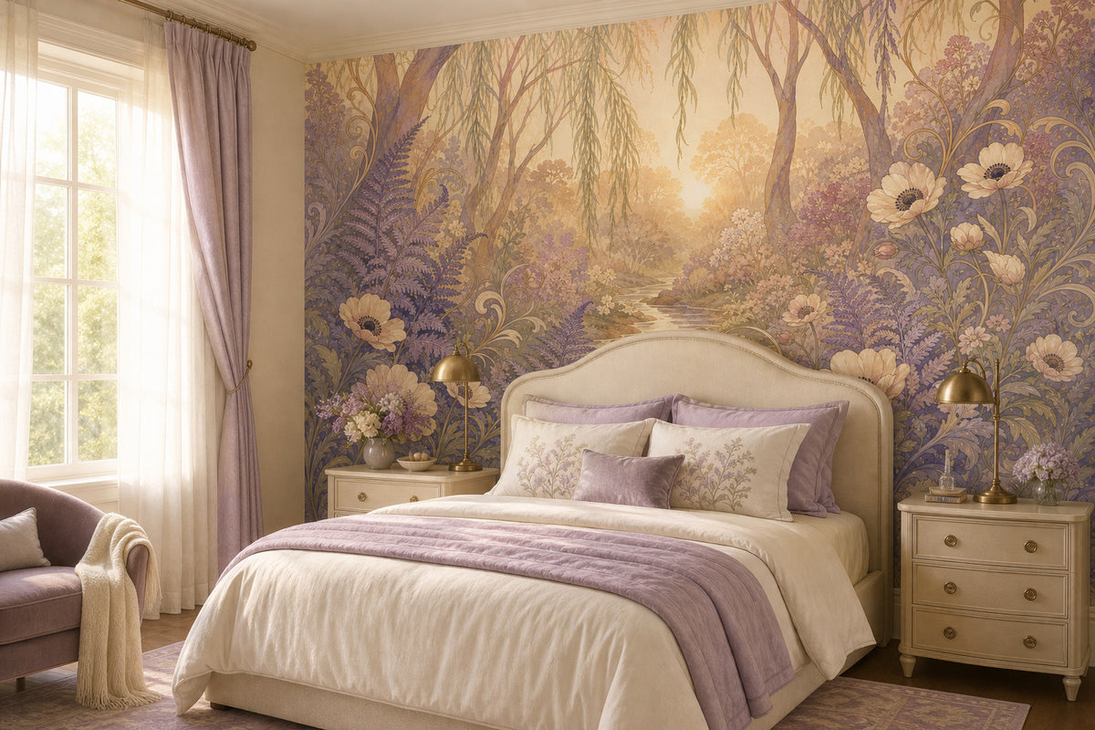 Lilac Fern Wallpaper Mural product view