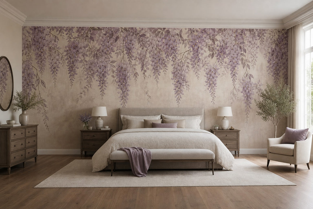 Lilac Floral Wallpaper Mural product view