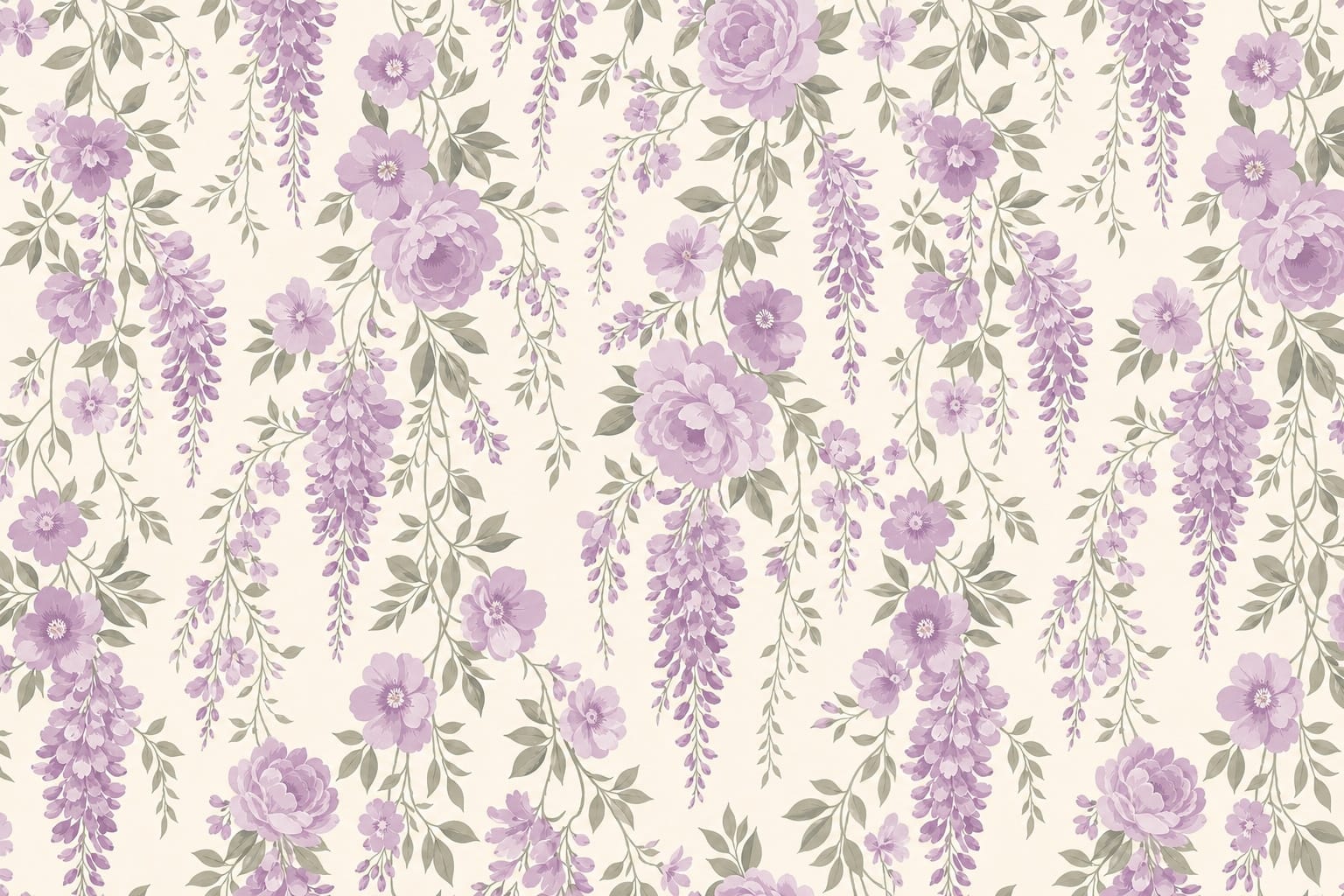 Lilac Floral Wallpaper Mural