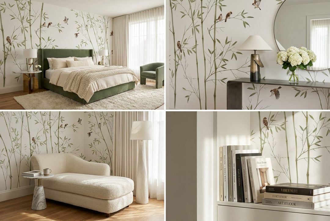 lime bedroom bamboo forest wallpaper mural custom stick on non woven vinyl removable