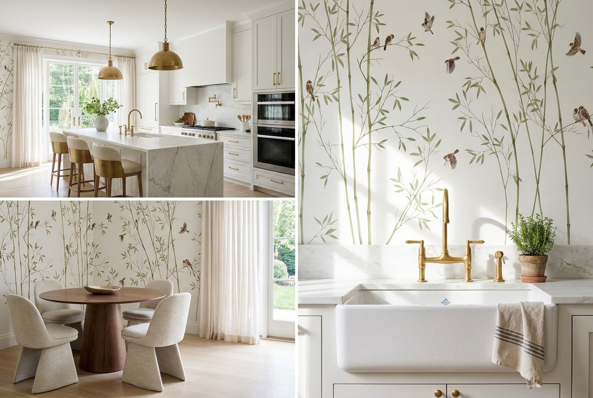 lime kitchen bamboo forest wallpaper mural custom stick on non woven vinyl removable