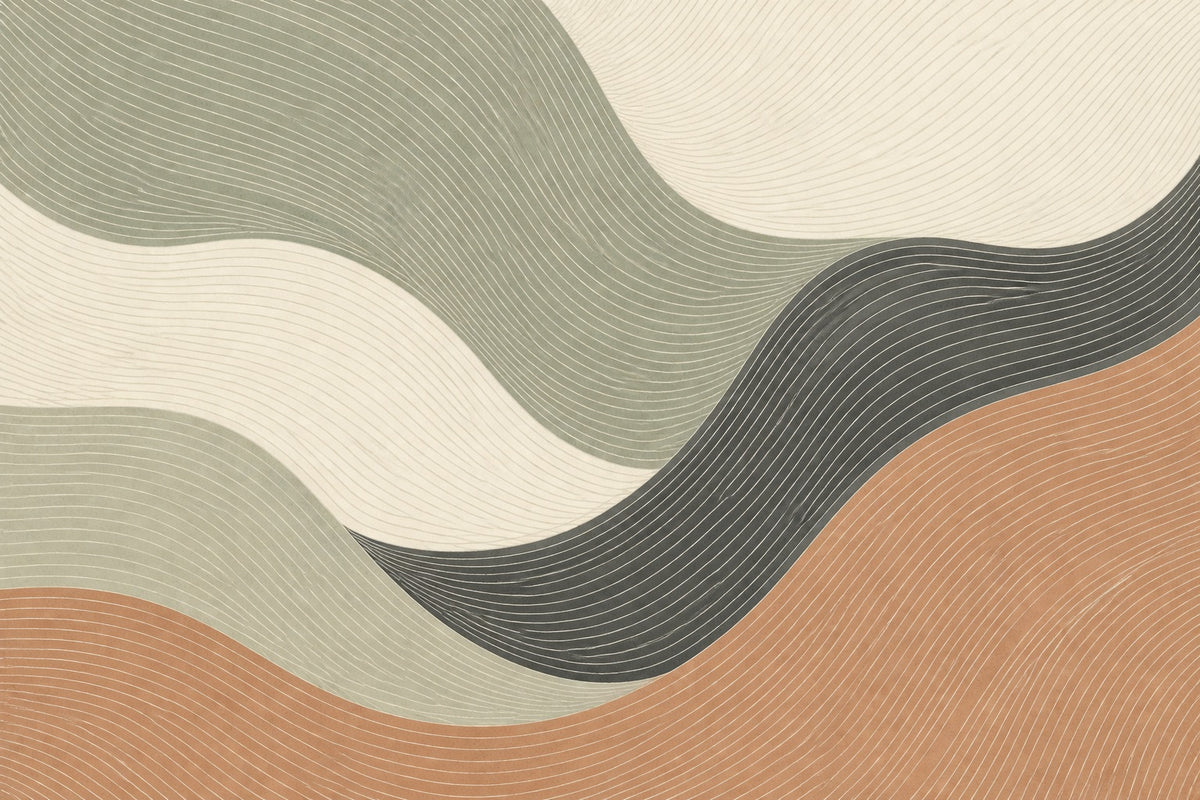 Sage Linear Wallpaper Mural product view