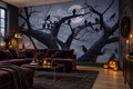Navy Raven Tree Halloween Wallpaper Mural