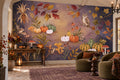 Purple Autumn Garden Halloween Wallpaper Mural