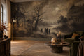 Grey Misty Forest Halloween Wallpaper Mural