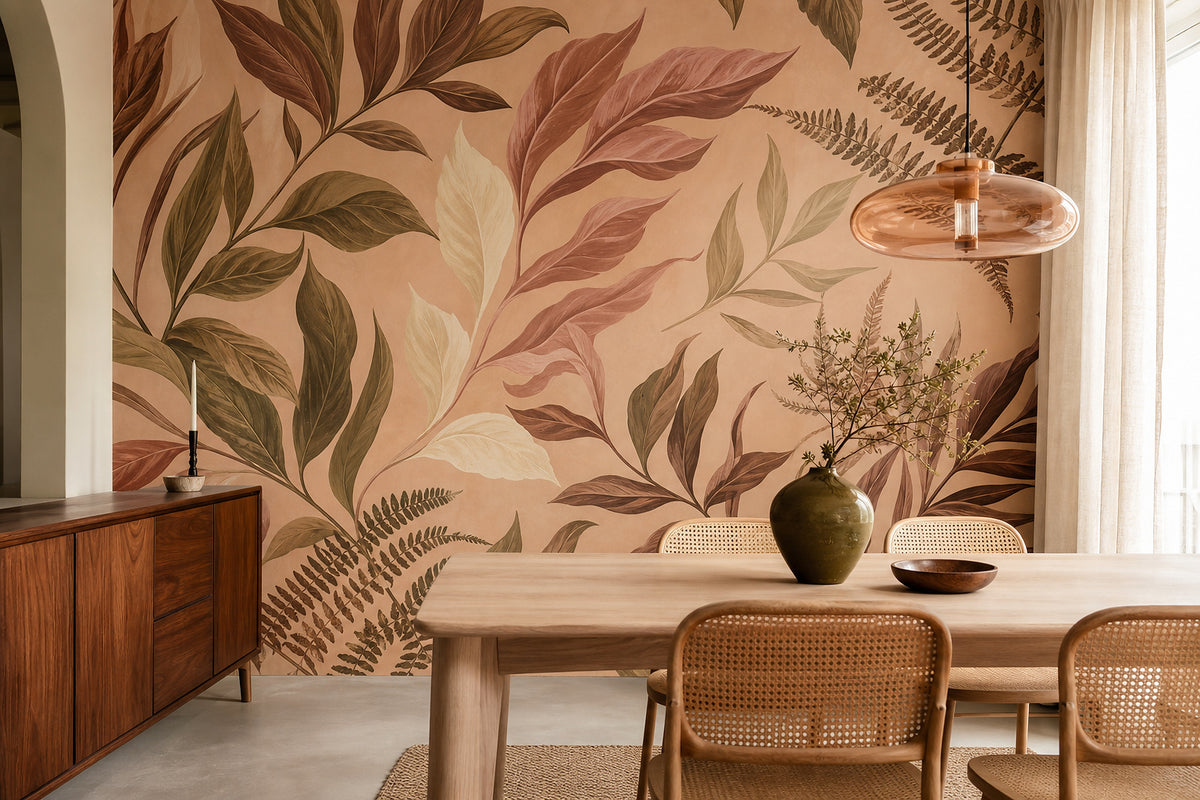 Peach Leaf Wallpaper Mural product view