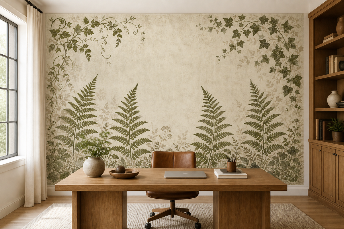 Sage Fern Vine Wallpaper Mural product view
