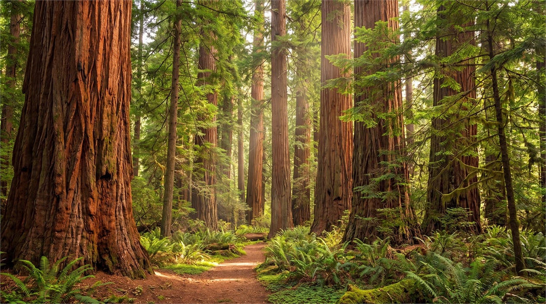 Golden Path Ancient Redwood Forest Wallpaper Mural in main
