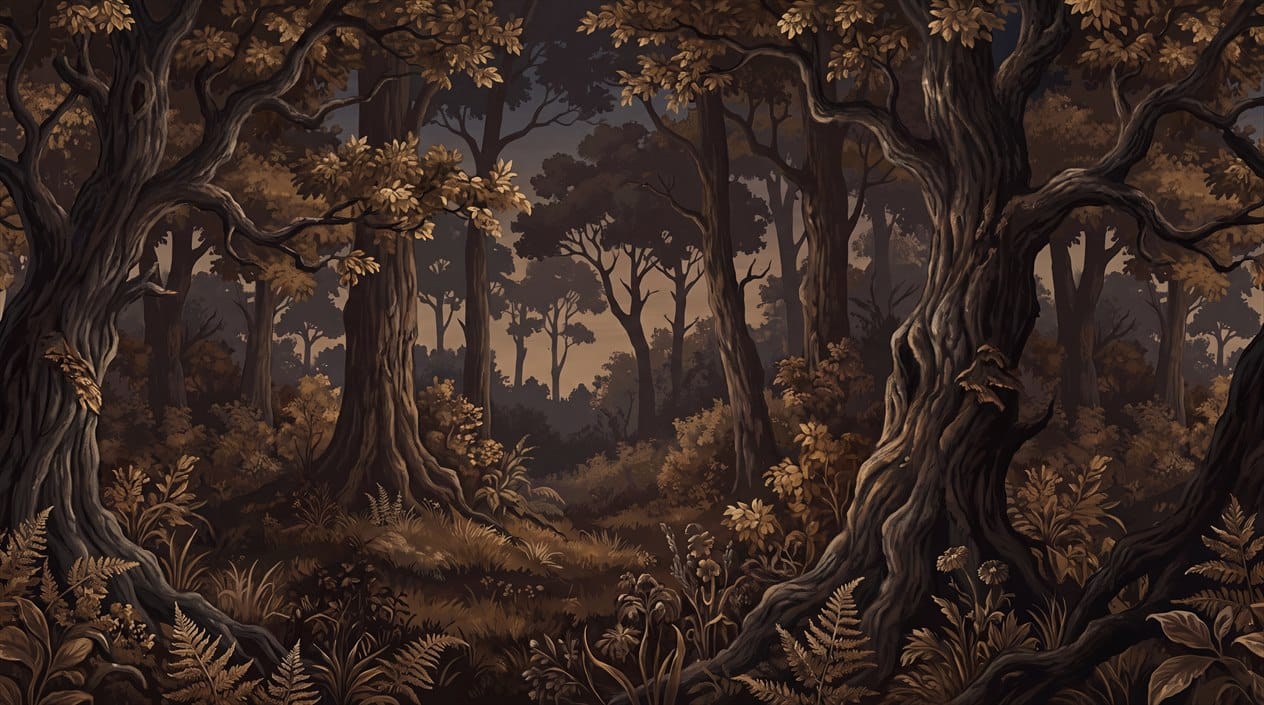 Dark Enchanted Forest Wallpaper Mural