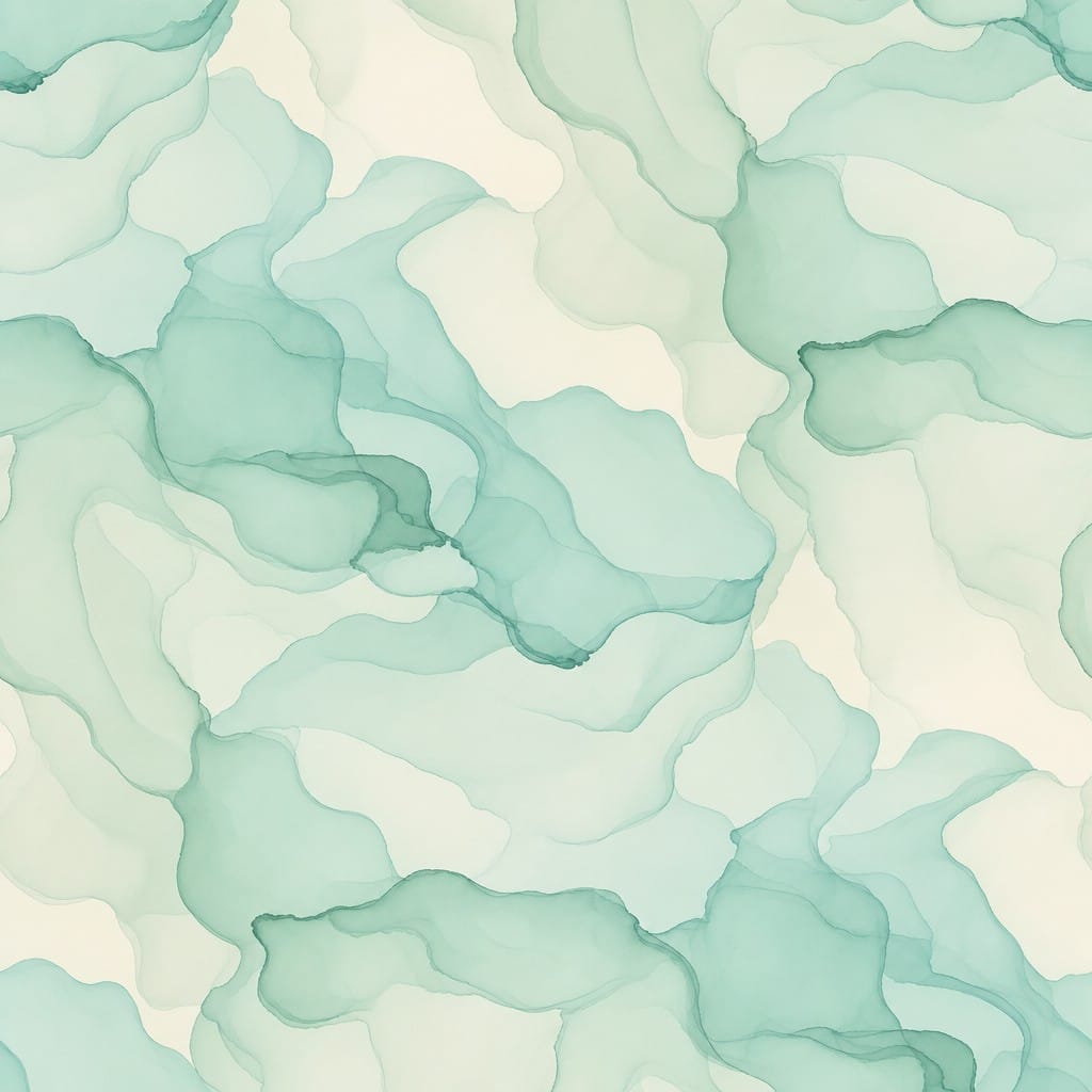 Mint Ink Flow Wallpaper Mural