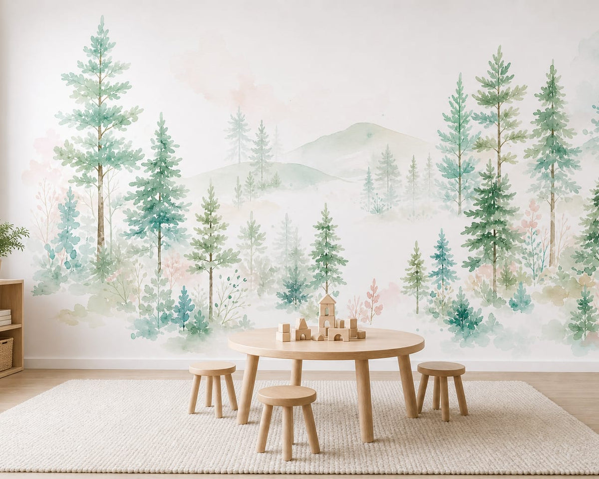 Mint Pine Wallpaper Mural product view