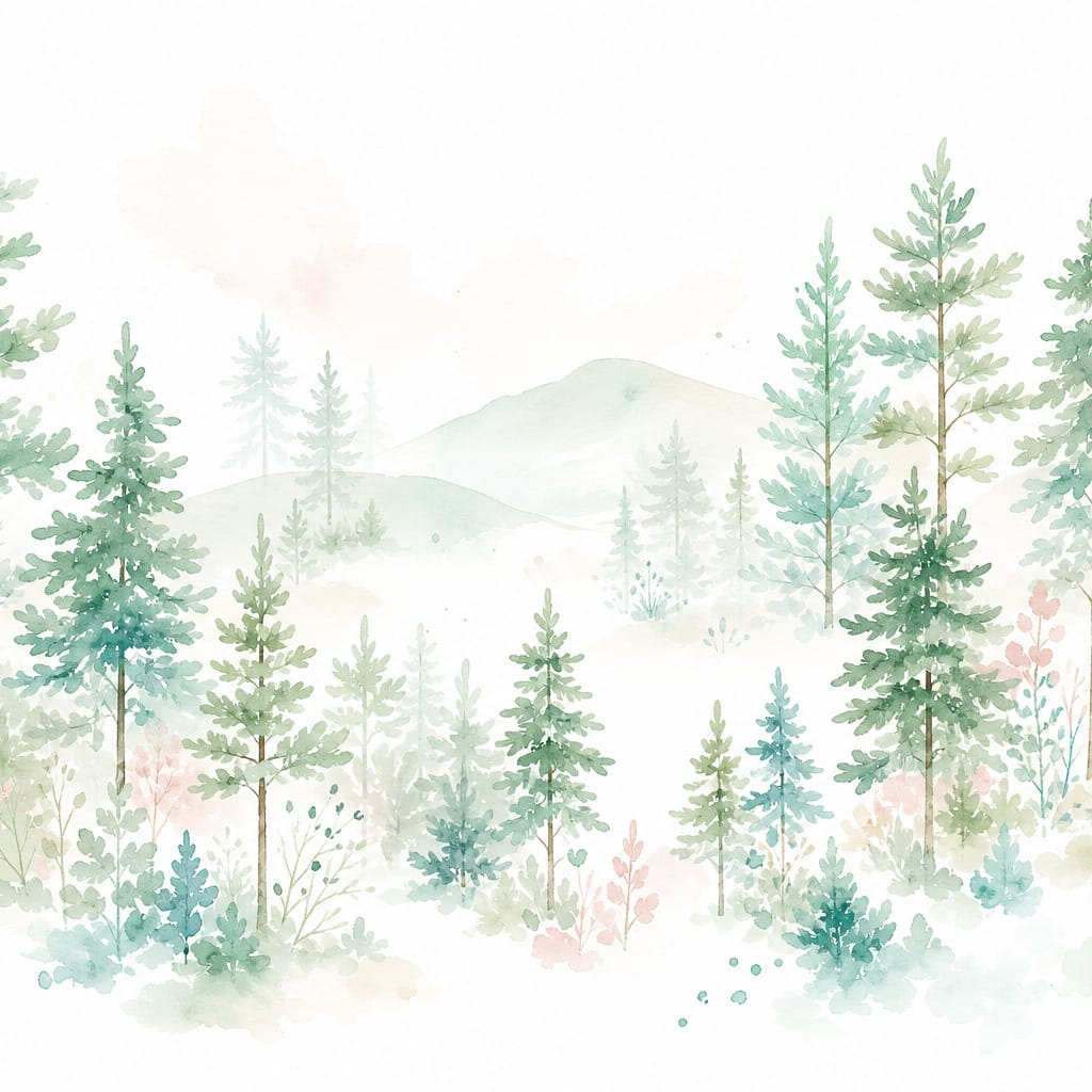 Mint Pine Wallpaper Mural product view