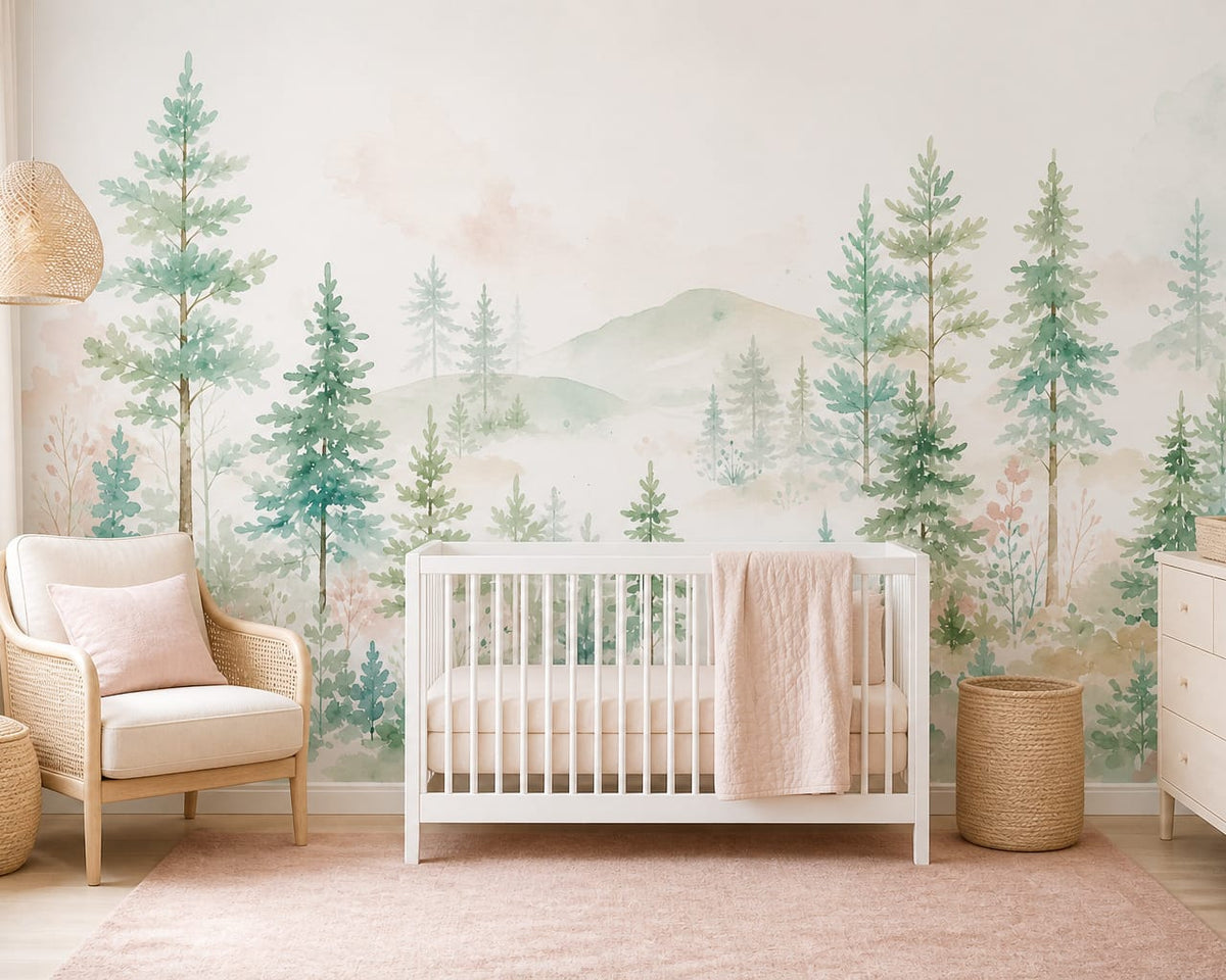 Mint Pine Wallpaper Mural product view