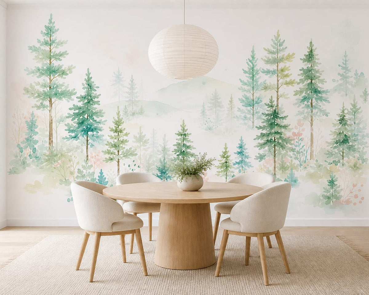 Mint Pine Wallpaper Mural product view