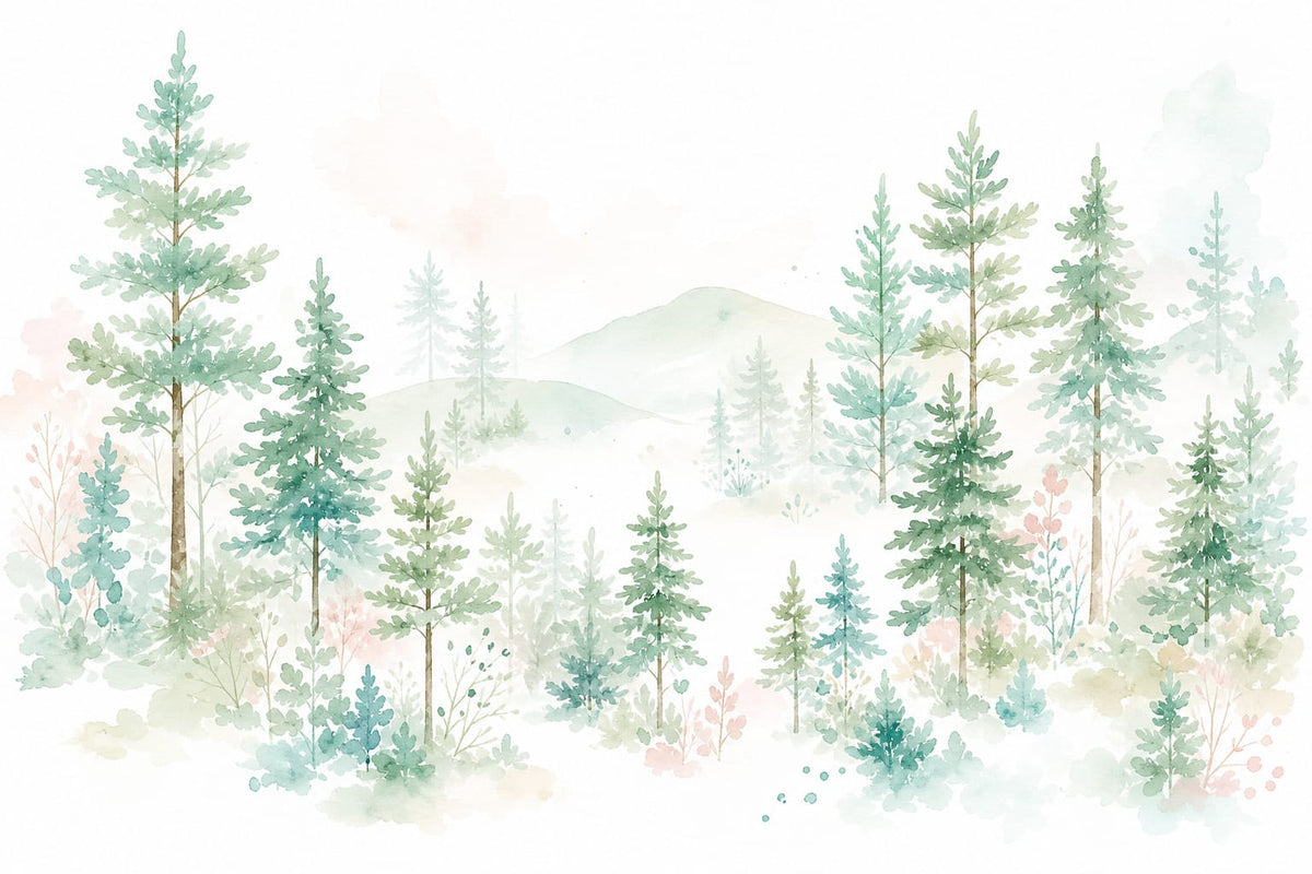 Mint Pine Wallpaper Mural product view