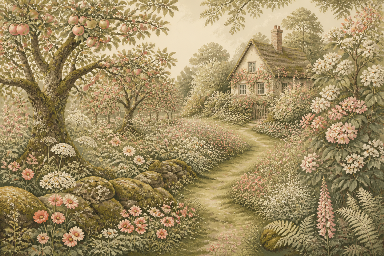 Moss Cottage Wallpaper Mural