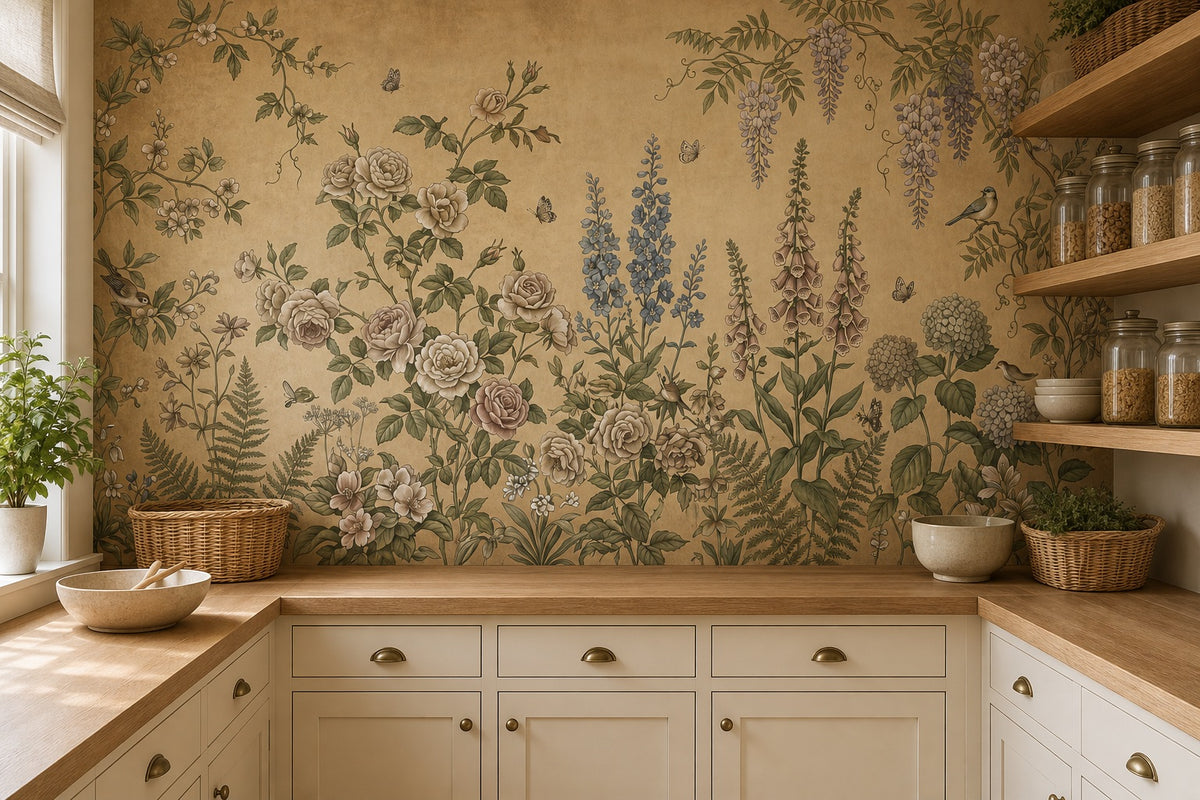 moss flower vintage jungle wallpaper pantry custom stick on non woven vinyl removable