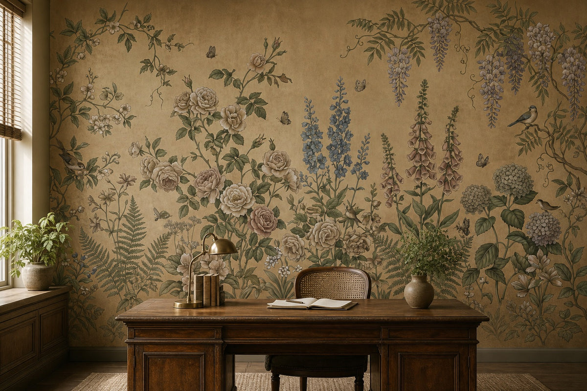 moss leaf vintage jungle wallpaper office custom stick on non woven vinyl removable