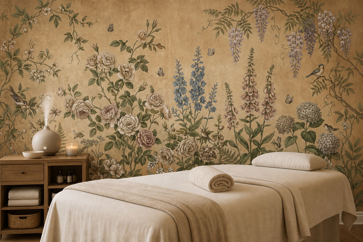 moss leaf vintage jungle wallpaper spa custom peel and stick non woven vinyl removable