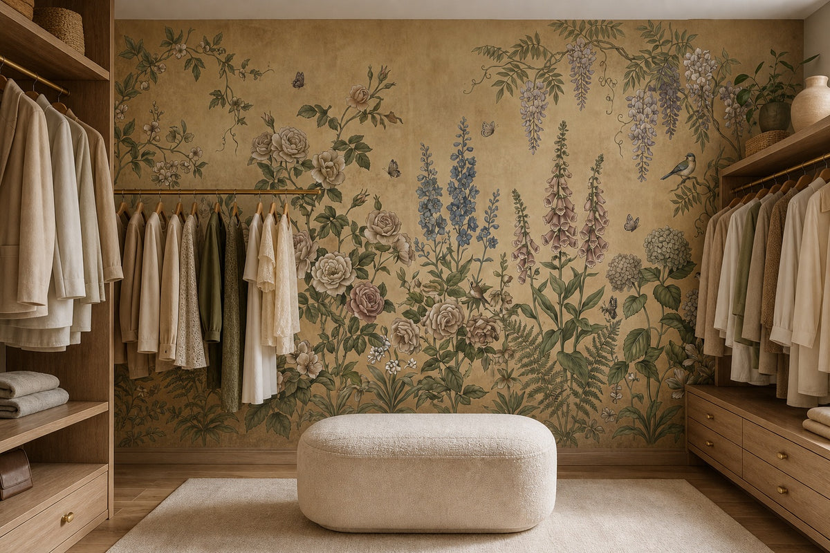 moss vintage jungle wallpaper closet custom peel and stick non woven vinyl removable