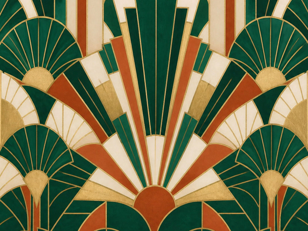 Navy Art Deco Wallpaper Mural product view