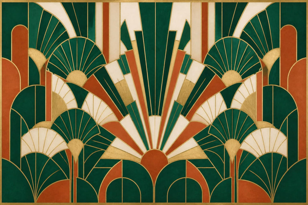 Navy Art Deco Wallpaper Mural product view