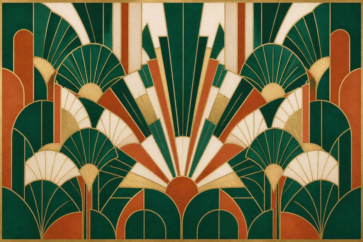 Navy Art Deco Wallpaper Mural