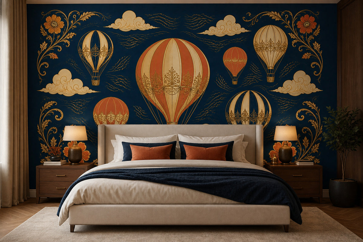 Navy Balloon Wallpaper Mural product view