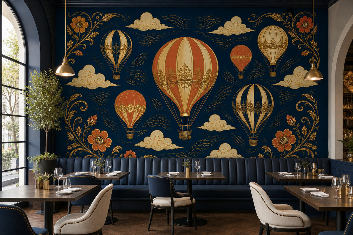 Navy Balloon Wallpaper Mural product view