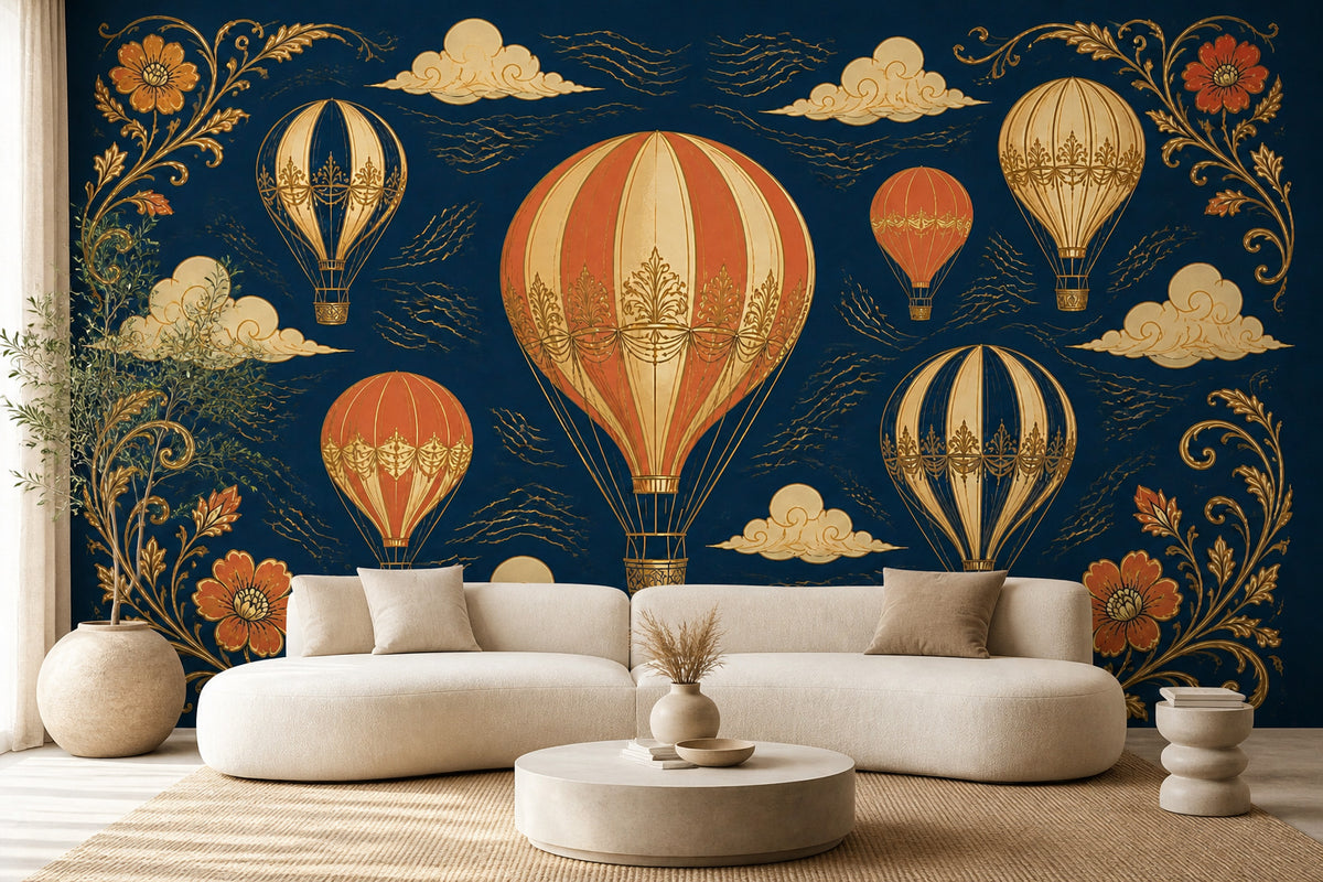 Navy Balloon Wallpaper Mural product view
