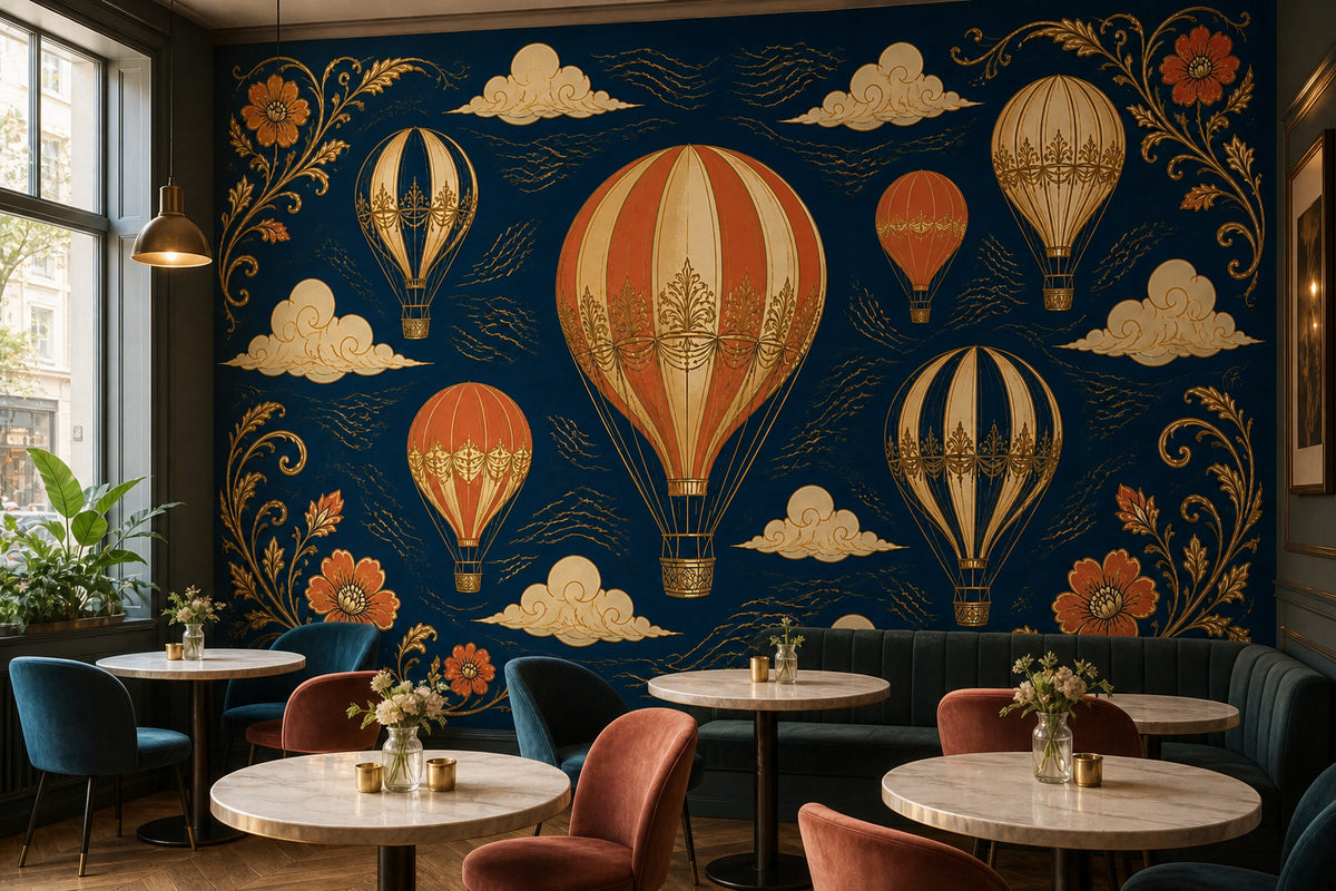 Navy Balloon Wallpaper Mural product view