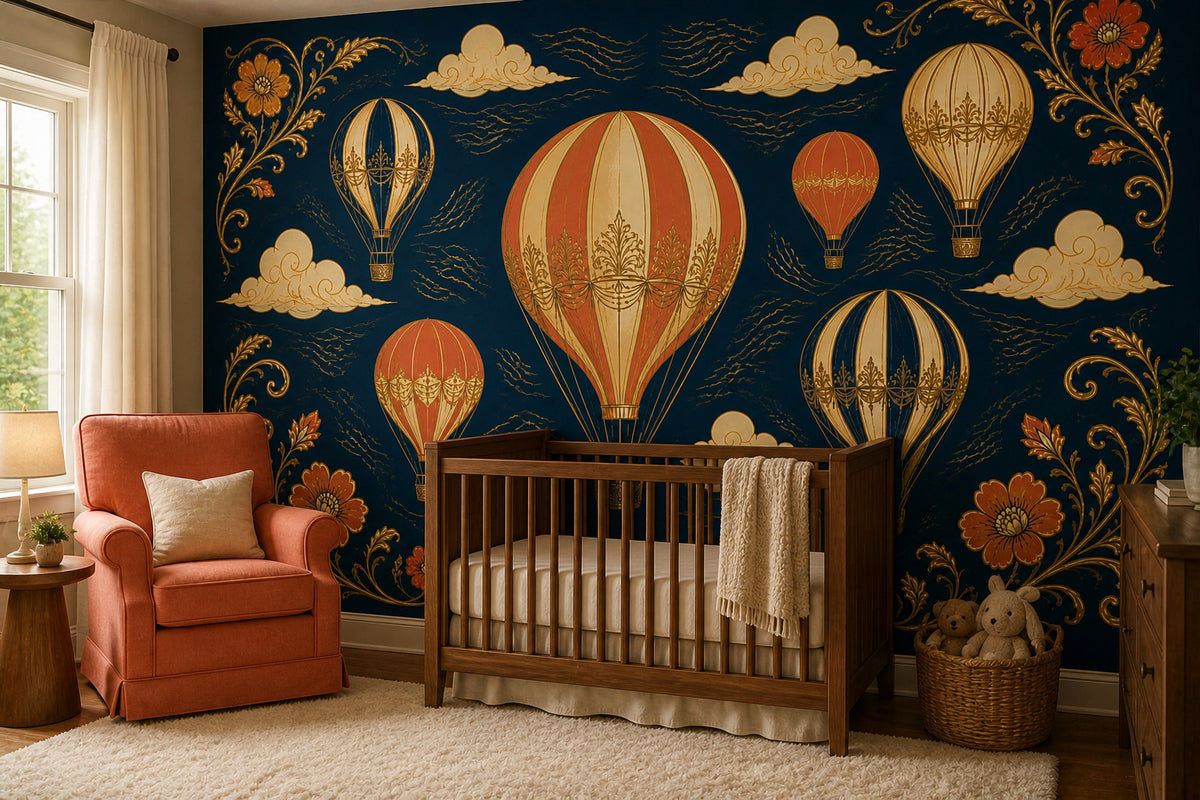 Navy Balloon Wallpaper Mural product view